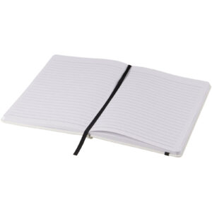 Carnet de notes blanc A5 Spectrum avec élastique de couleur – vue 2