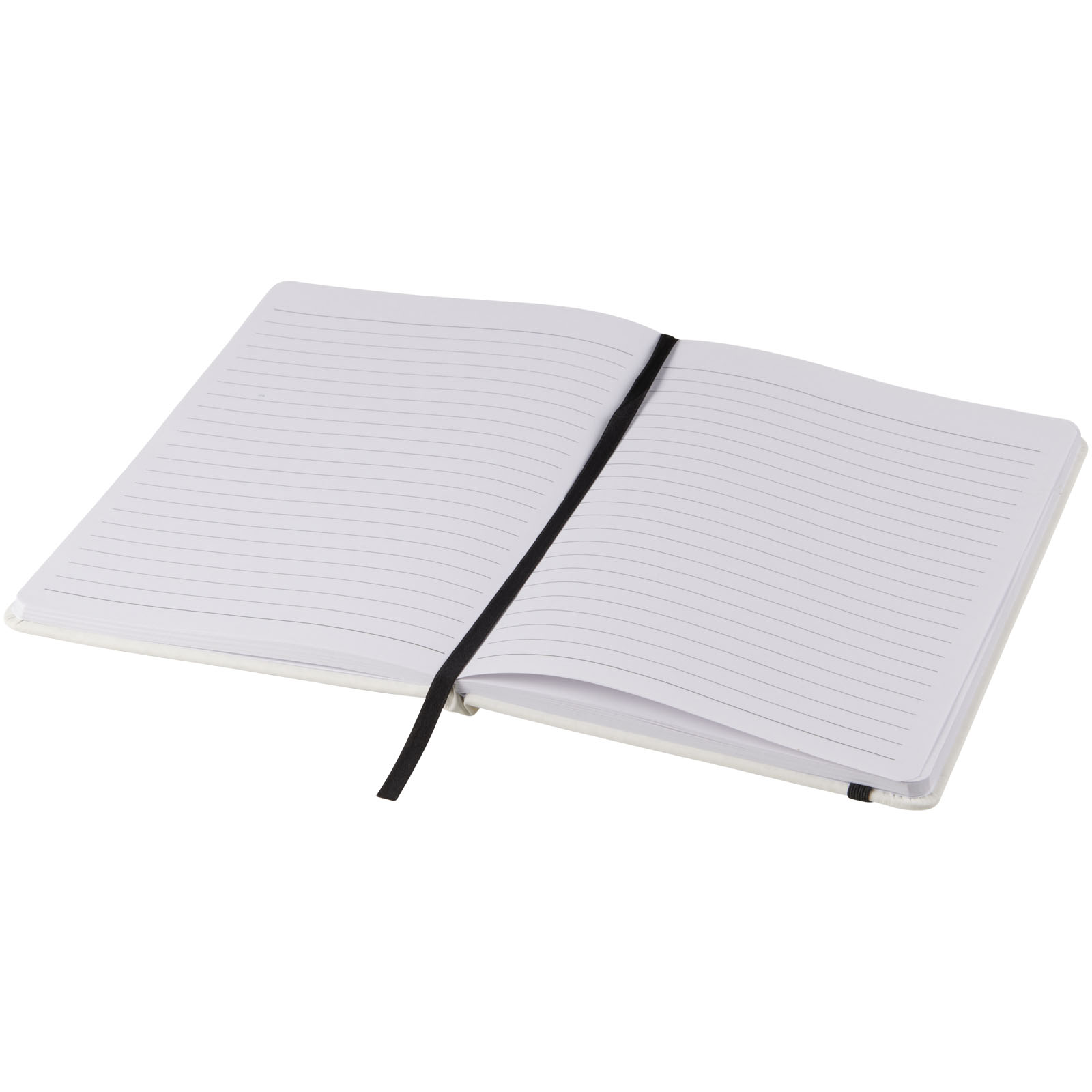 Carnet de notes blanc A5 Spectrum avec élastique de couleur Carnet de notes blanc A5 Spectrum avec élastique de couleur – vue 2