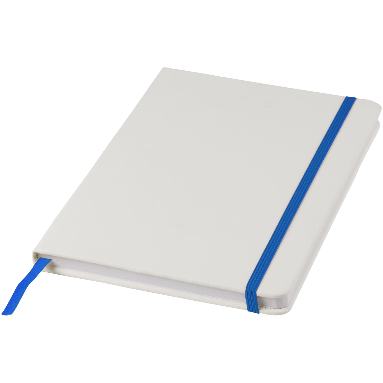 Carnet de notes blanc A5 Spectrum avec élastique de couleur Carnet de notes blanc A5 Spectrum avec élastique de couleur – vue 3