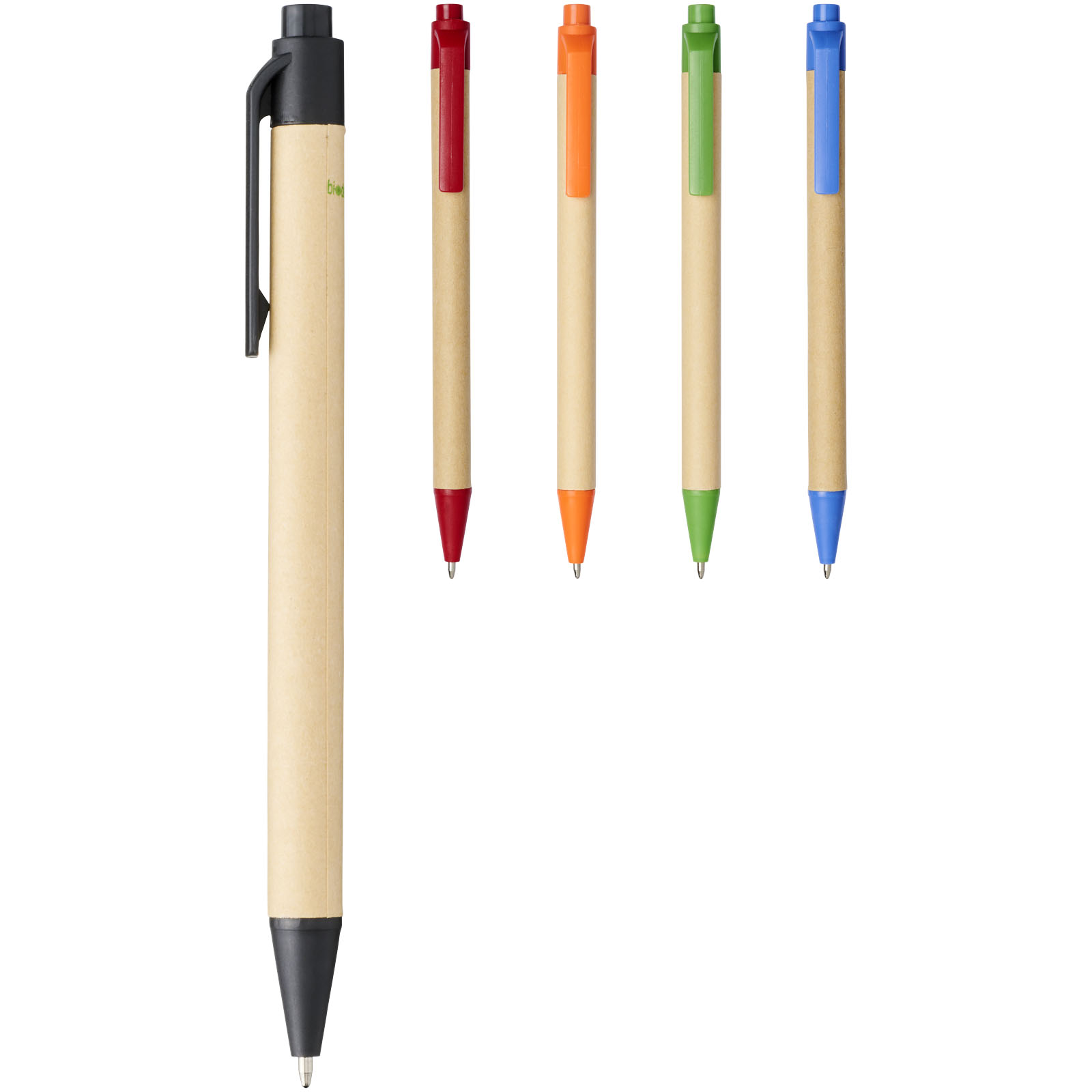 Stylo bille en carton recyclé et plastique de maïs Berk (encre noire) Stylo bille en carton recyclé et plastique de maïs Berk (encre noire) – vue 4