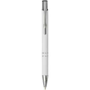 Stylo bille rétractable doux au toucher Moneta (encre noire) – vue 3