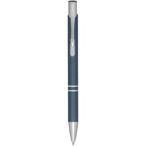 Stylo bille rétractable doux au toucher Moneta (encre noire) – vue 4