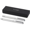 Ensemble-cadeau stylo bille et stylo roller Lucetto en aluminium recyclé (encre noire)