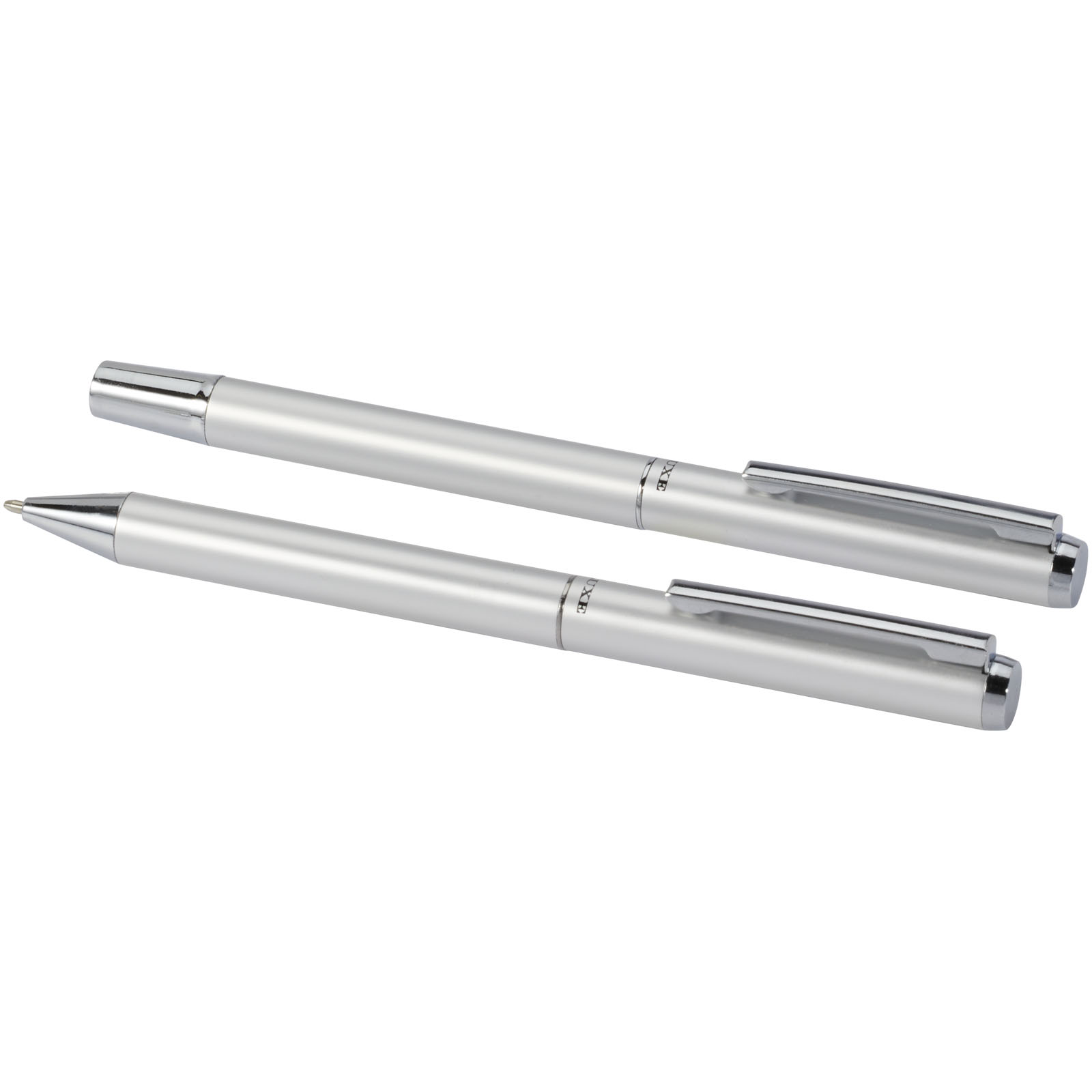 Ensemble-cadeau stylo bille et stylo roller Lucetto en aluminium recyclé (encre noire) Ensemble-cadeau stylo bille et stylo roller Lucetto en aluminium recyclé (encre noire) – vue 2