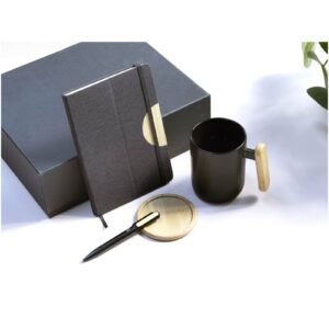 Coffret cadeau Laura avec carnet à couverture rigide A5 et stylo bille (encre noire) – vue 2