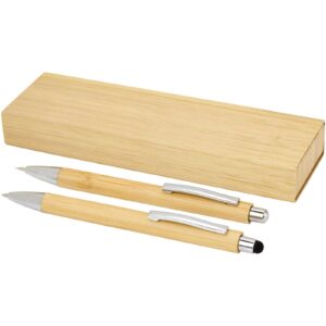 Set stylo bille et porte-mine Oblys en bambou (encre noire)