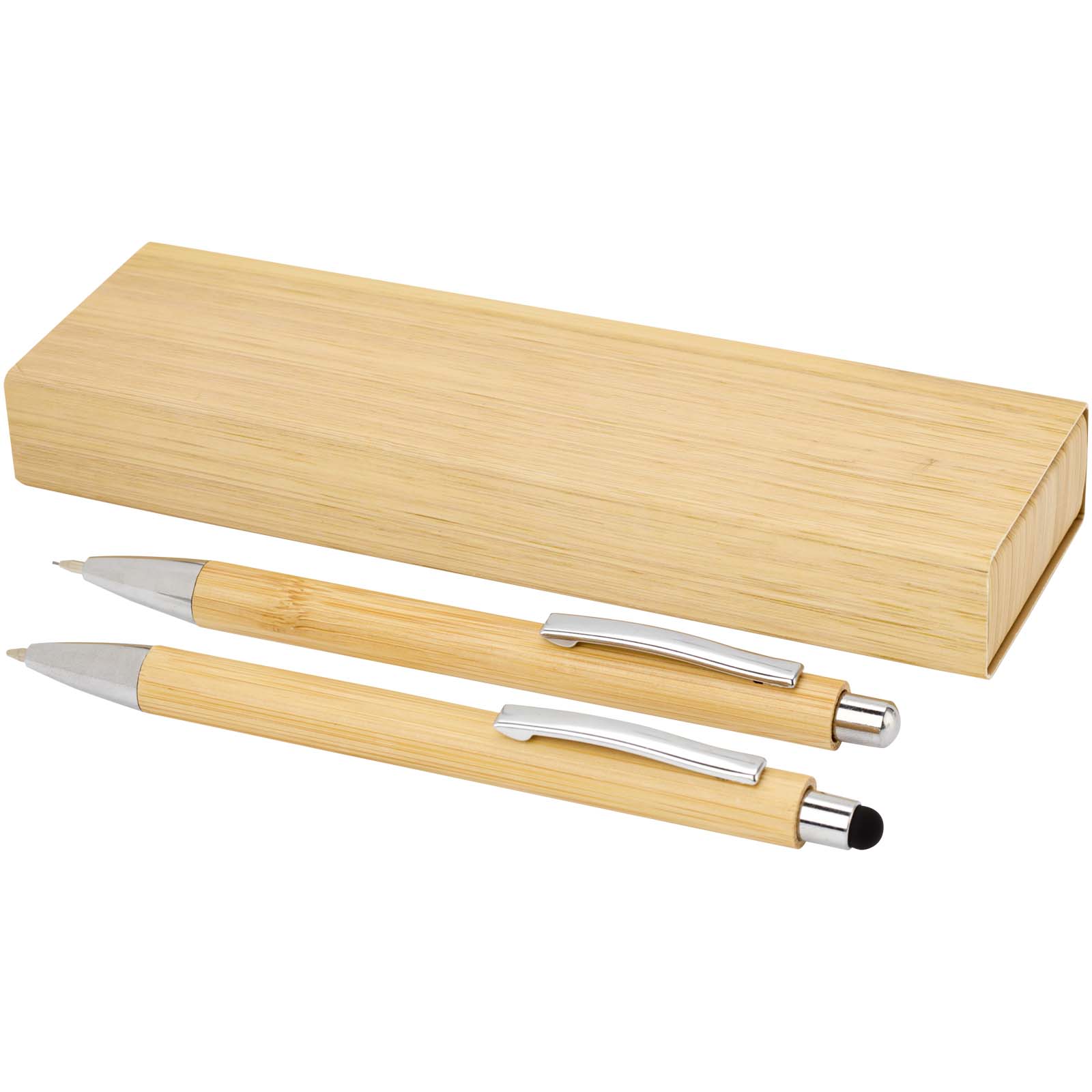 Set stylo bille et porte-mine Oblys en bambou (encre noire) Set stylo bille et porte-mine Oblys en bambou (encre noire)