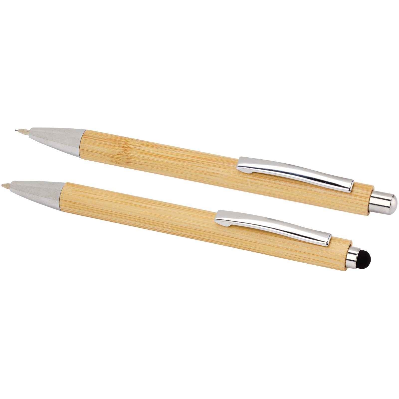 Set stylo bille et porte-mine Oblys en bambou (encre noire) Set stylo bille et porte-mine Oblys en bambou (encre noire) – vue 2