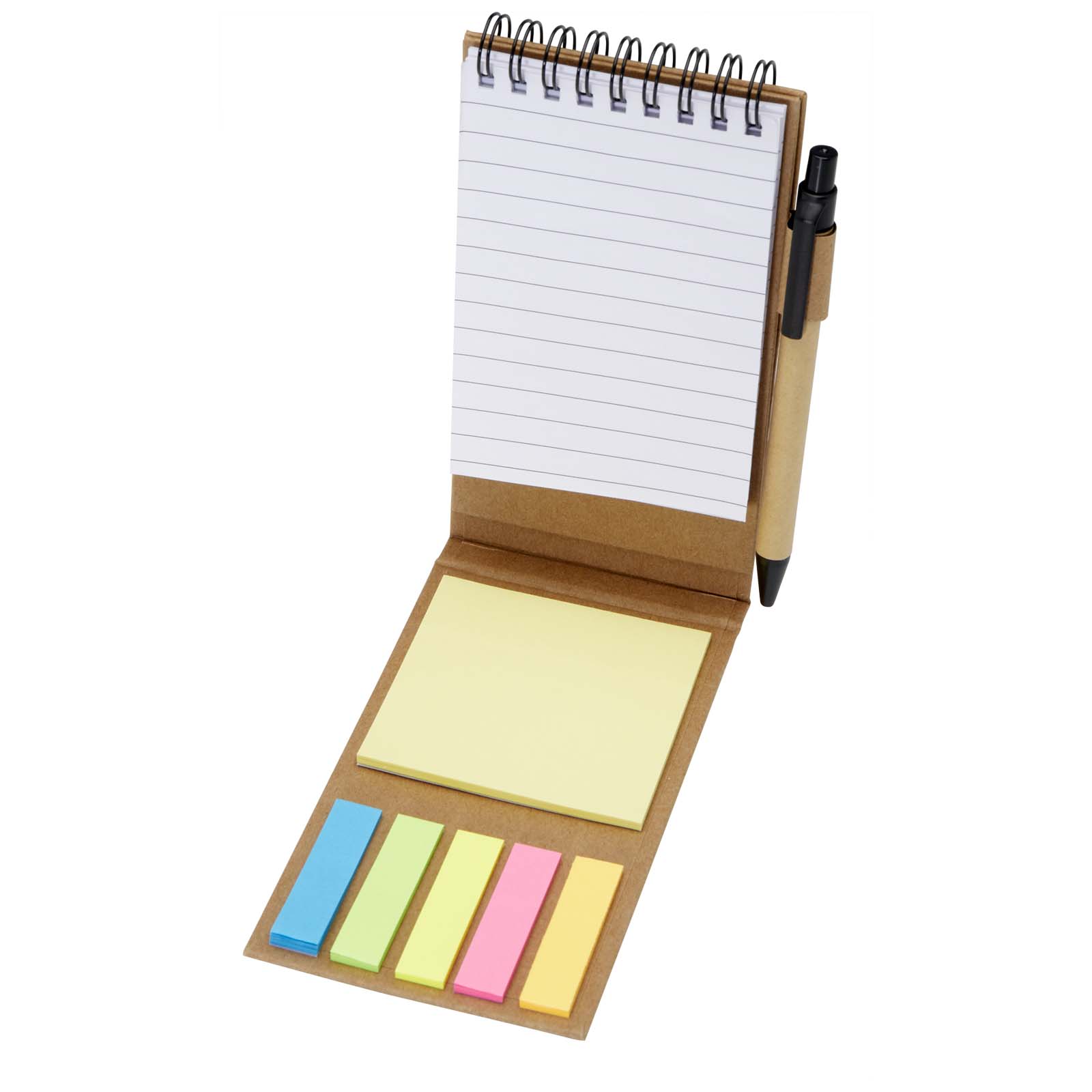 Bloc-notes autocollant avec stylo bille Flipper (encre noire) Bloc-notes autocollant avec stylo bille Flipper (encre noire) – vue 2