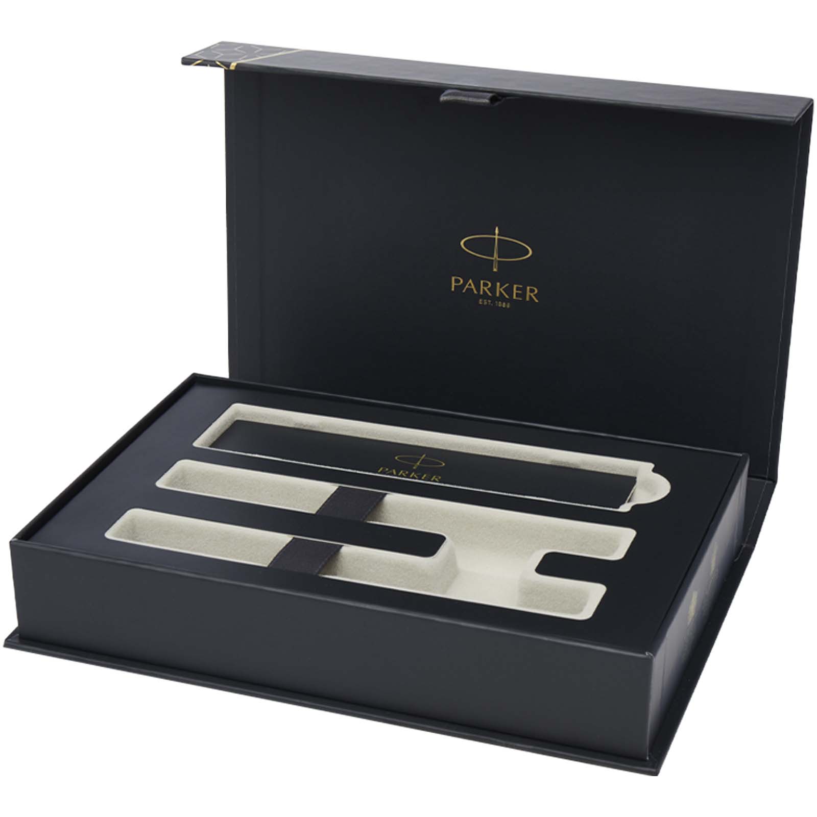 Coffret Parker IM Essentials comprenant un stylo roller et un stylo à bille – argenté Coffret Parker IM Essentials comprenant un stylo roller et un stylo à bille – argenté