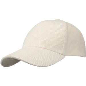Casquette 6 panneaux de 280 g/m² Hutton en velours côtelé recyclé