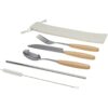 Ensemble de couverts Root 5 pièces en acier inoxydable et bois de hêtre