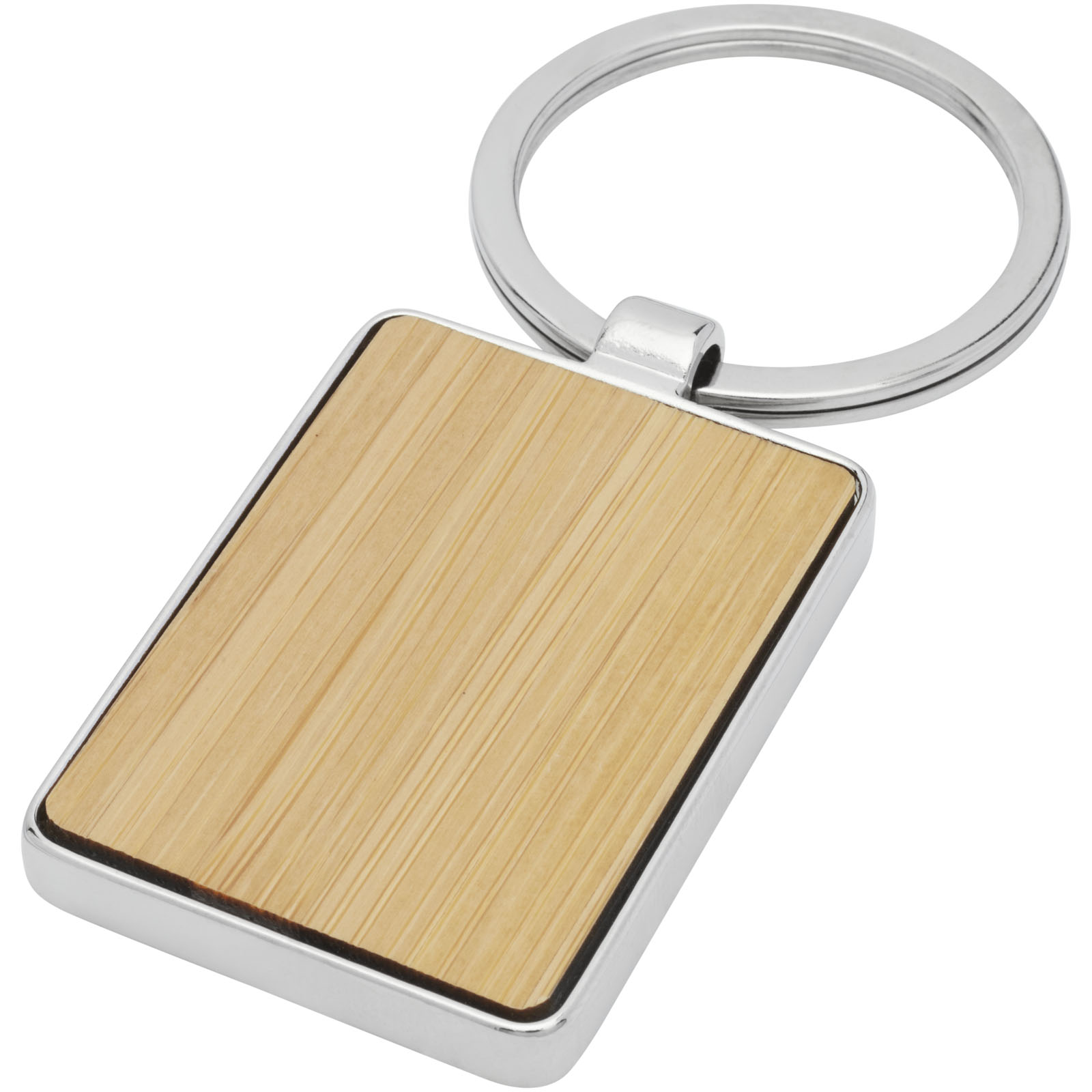 Porte-clés rectangulaire Neta en bambou Porte-clés rectangulaire Neta en bambou
