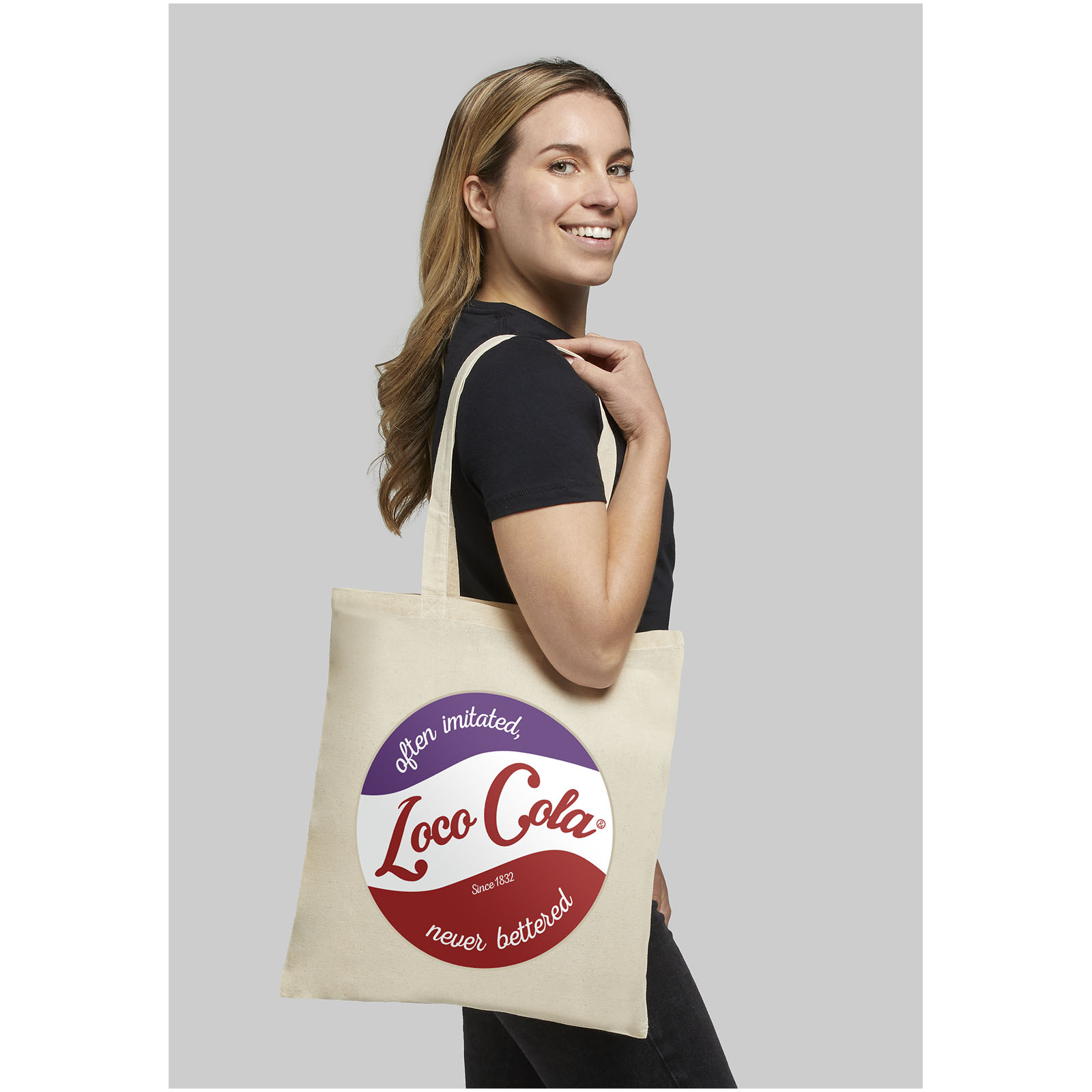 Sac shopping coton Madras 140 gr/m² 7L Sac shopping coton Madras 140 gr/m² 7L – vue 2