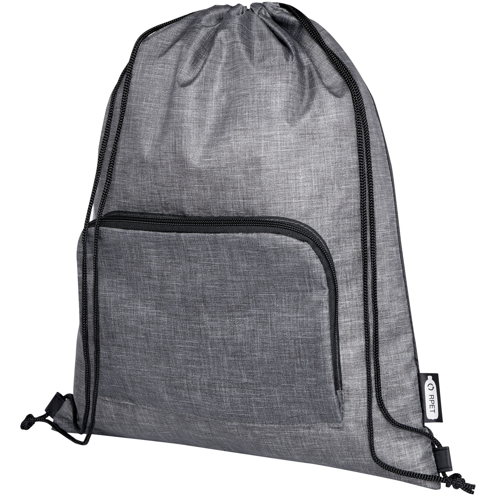 Sac pliable 7 L recyclé avec cordon de serrage Ash Sac pliable 7 L recyclé avec cordon de serrage Ash