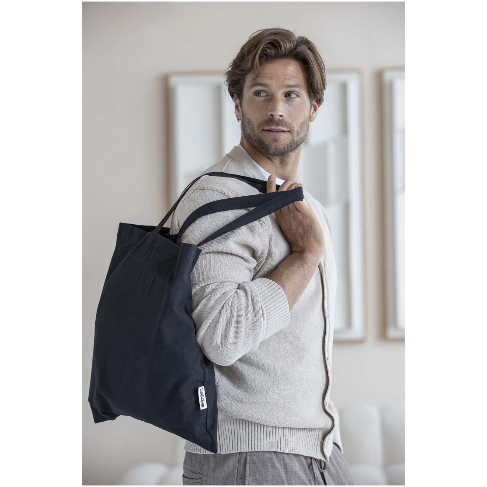Sac shopping Madras en coton certifié GRS de 140 g/m2 de 7 L Sac shopping Madras en coton certifié GRS de 140 g/m2 de 7 L – vue 2