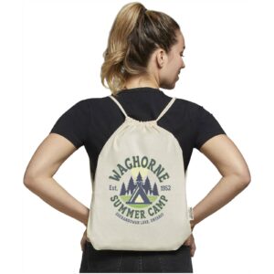 Sac avec cordon Oregon en coton recyclé 140 g/m² certifié GRS – vue 2