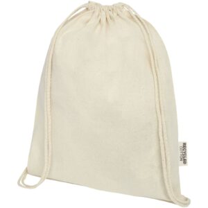 Sac avec cordon Oregon en coton recyclé 140 g/m² certifié GRS – vue 3