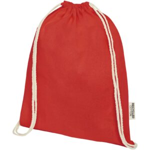 Sac avec cordon Oregon en coton recyclé 140 g/m² certifié GRS – vue 4