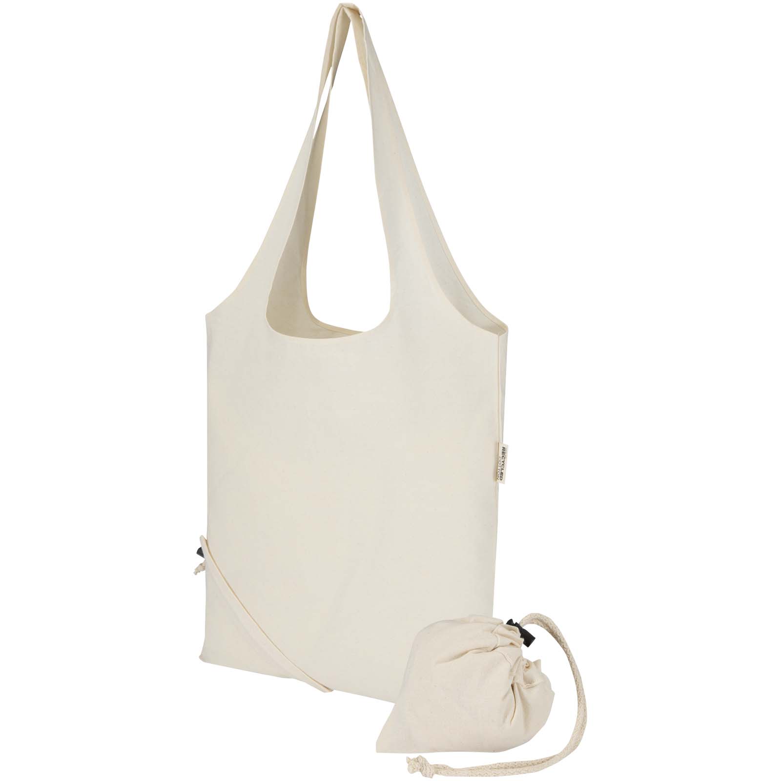 Sac fourre-tout pliable en coton recyclé GRS « Madras Blend » 140 g/m², 7 L Sac fourre-tout pliable en coton recyclé GRS « Madras Blend » 140 g/m², 7 L – vue 3