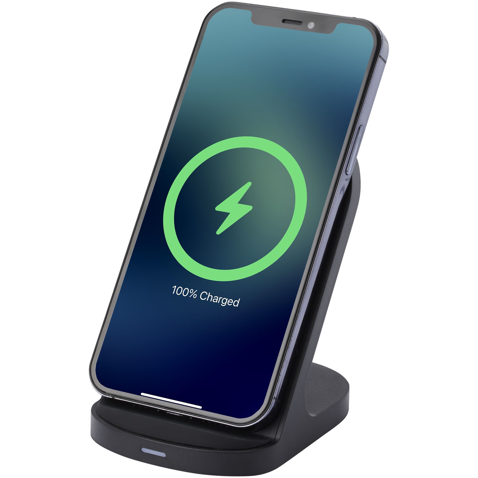 Socle de charge sans fil Loop de 15 W à double bobine en plastique recyclé certifié RCS Socle de charge sans fil Loop de 15 W à double bobine en plastique recyclé certifié RCS