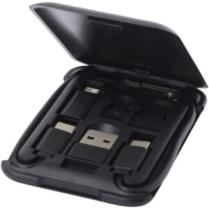 Câble de recharge modulaire en plastique recyclé Savvy avec support de téléphone – vue 3