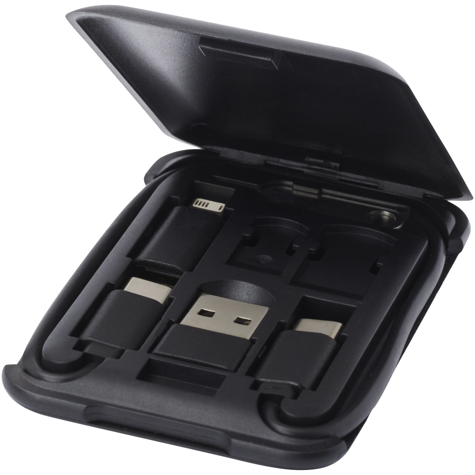 Câble de recharge modulaire en plastique recyclé Savvy avec support de téléphone Câble de recharge modulaire en plastique recyclé Savvy avec support de téléphone – vue 3