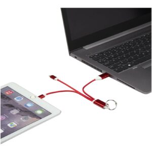 Câble de charge 4-en-1 Metal en aluminium recyclé avec porte-clés – vue 2