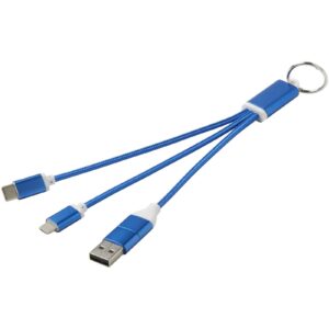 Câble de charge 4-en-1 Metal en aluminium recyclé avec porte-clés – vue 3