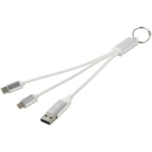 Câble de charge 4-en-1 Metal en aluminium recyclé avec porte-clés – vue 4