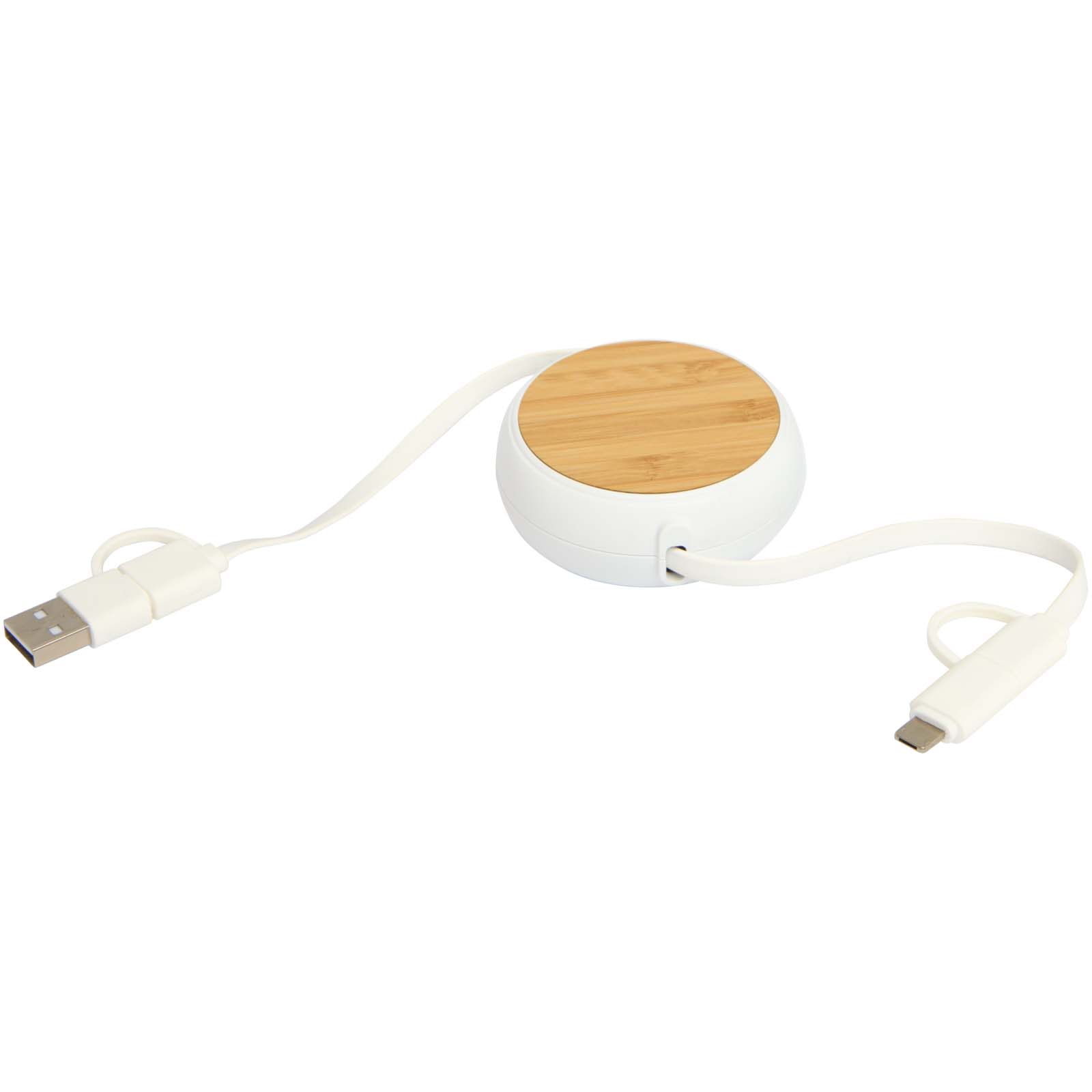Câble rétractable 5 en 1 Chechia de 100 cm en plastique recyclé pour la synchronisation des données et la charge rapide de 45 Câble rétractable 5 en 1 Chechia de 100 cm en plastique recyclé pour la synchronisation des données et la charge rapide de 45 – vue 2