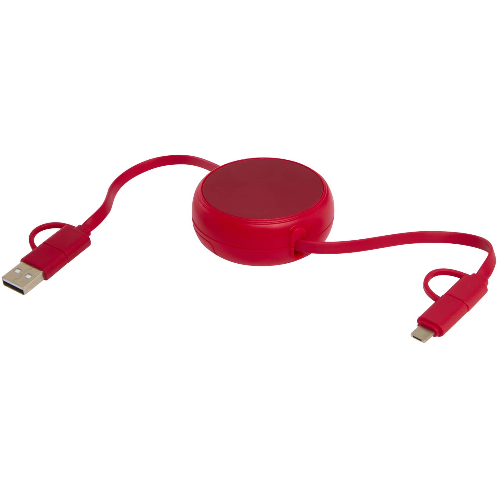 Câble rétractable 5 en 1 Alasia de 100 cm en plastique recyclé et aluminium pour la synchronisation des données et la charge Câble rétractable 5 en 1 Alasia de 100 cm en plastique recyclé et aluminium pour la synchronisation des données et la charge – vue 2