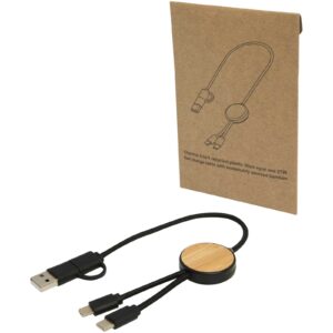 Câble 5 en 1 Chechia en plastique recyclé de 30 cm pour la synchronisation des données et la charge rapide de 27 W avec détai – vue 3