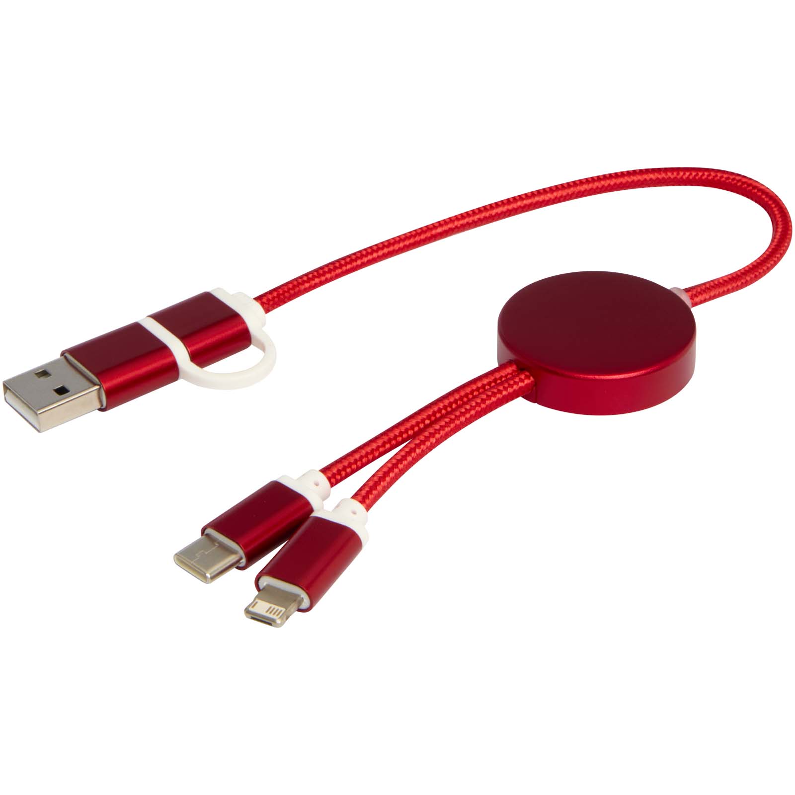 Câble 5 en 1 Alasia en aluminium et plastique recyclés de 30 cm pour la synchronisation des données et la charge rapide de 27 Câble 5 en 1 Alasia en aluminium et plastique recyclés de 30 cm pour la synchronisation des données et la charge rapide de 27 – vue 2