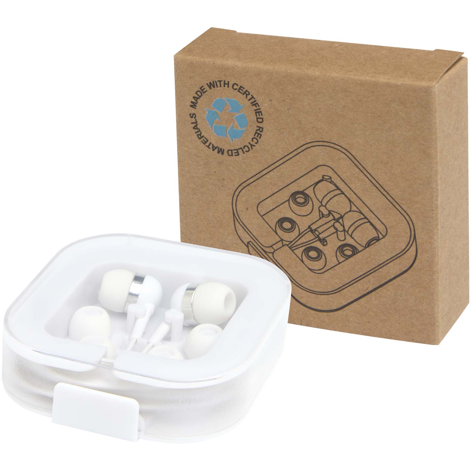 Casque filaire type C Baekdu avec boîte de rangement en plastique recyclé Casque filaire type C Baekdu avec boîte de rangement en plastique recyclé