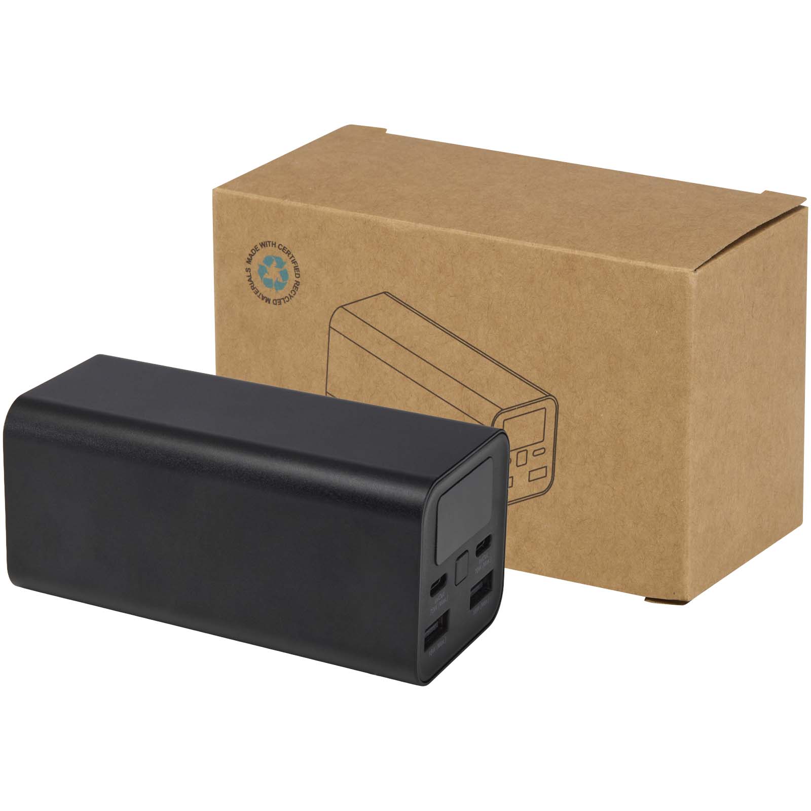 Batterie de secours Acamar de 20 000 mAh et 70 W en aluminium recyclé pour ordinateur portable Batterie de secours Acamar de 20 000 mAh et 70 W en aluminium recyclé pour ordinateur portable