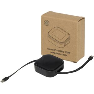 Câble rétractable 5 en 1 Gloas en matériaux recyclés pour synchronisation de données et charge rapide de 100 W avec kit d’out – vue 3