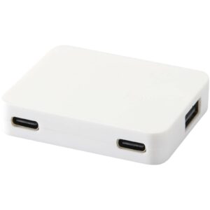 Hub USB 4 ports Gaia avec sortie USB-A et Type-C et double entrée – fabriqué en plastique recyclé