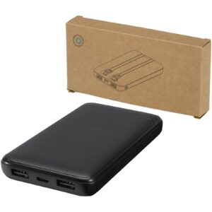 Batterie de secours Adhil de 10 000 mAh et 10 W en plastique recyclé avec 2 câbles intégrés – vue 3