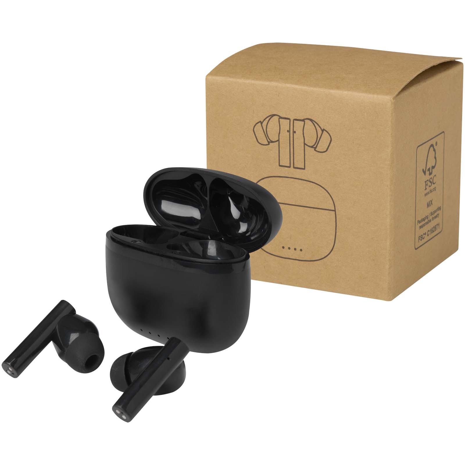Oreillette Bluetooth® True Wireless Alterf en plastique recyclé avec embouts en silicone Oreillette Bluetooth® True Wireless Alterf en plastique recyclé avec embouts en silicone – vue 3
