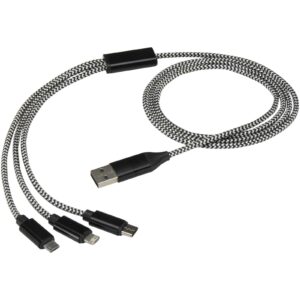 Câble de recharge 5-en-1 Alphecca en aluminium recyclé et RPET – vue 2