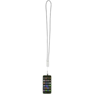 Tour de cou pour smartphone Anser en plastique recyclé avec câble intégré 5 en 1 de 27 W – vue 2
