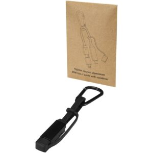Câble de recharge Algieba 65 W 3-en-1 en aluminium recyclé avec mousqueton