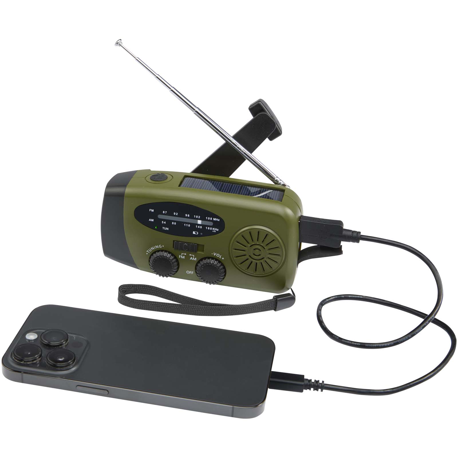 Radio d’urgence en plastique recyclé RCS Avior Radio d’urgence en plastique recyclé RCS Avior – vue 2