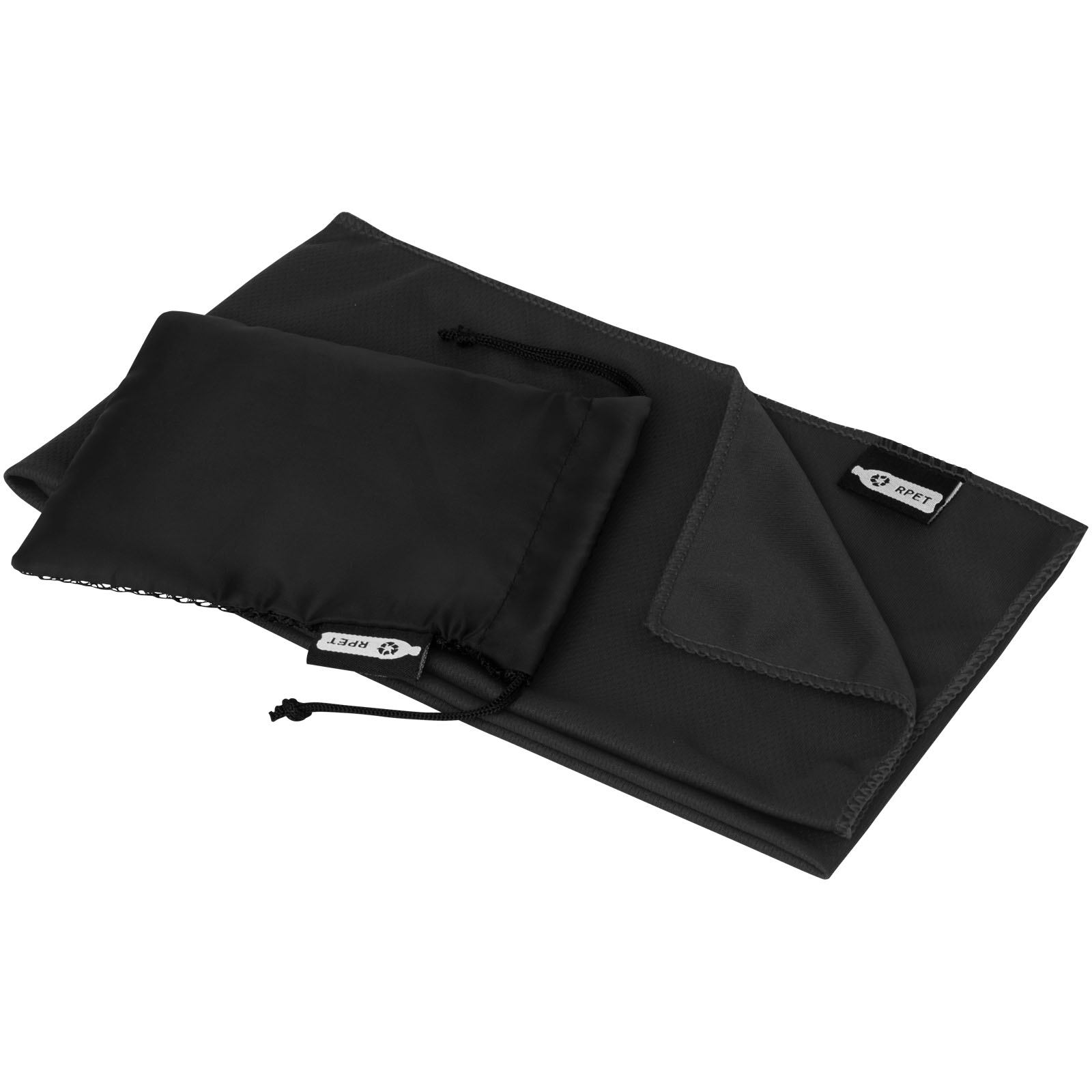Serviette de sport rafraîchissante en PET recyclé Raquel avec pochette 80 x 30 cm Serviette de sport rafraîchissante en PET recyclé Raquel avec pochette 80 x 30 cm – vue 4