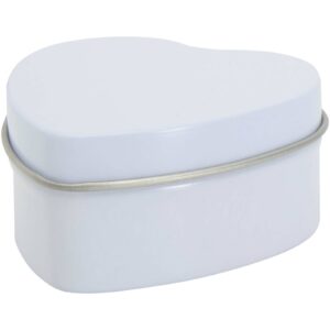 Bougie Blissful en boîte métal en forme de cœur et senteur vanille – vue 2