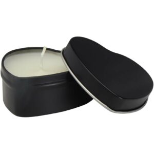 Bougie Blissful en boîte métal en forme de cœur et senteur vanille – vue 4
