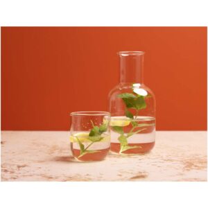 Ensemble carafe et tasse en verre Amelie en finition mate – vue 2