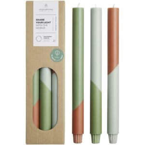 Bougies à rayures diagonales Originalhome Eden par lot de 3 – vue 3
