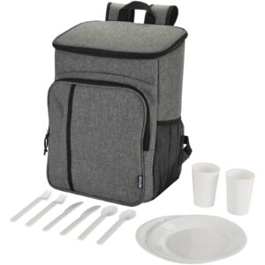 Sac à dos isotherme 20 L Tundra recyclé et certifié GRS pour pique-nique avec ensemble de couverts – vue 2